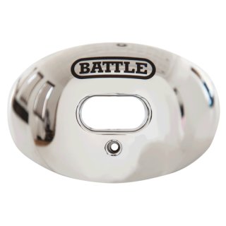 Battle Oxygen Chrome Lip Protector Mouthguard,Strapped, Silver