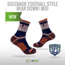 Football Style Socks, "Bear Down" , Mid Cut