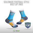 Football Style Socks, "Bolt Up" , Mid Cut