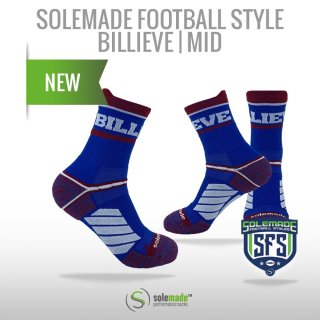 Football Style Socks, "Billieve" , Mid Cut