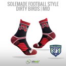 Football Style Socks, "Dirty Birds" , Mid Cut