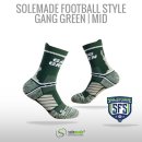 Football Style Socks, "Gang Green" , Mid Cut