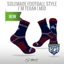 Football Style Socks, "I´M TEXAN" , Mid Cut