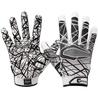 Cutters Rev 3.0 Receiver Gloves Black White Palm Print Ultimate Grip Youth Adult 