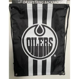 NHL Team Stripe Drawstring Backpack - Edmonton Oilers - Black/White
